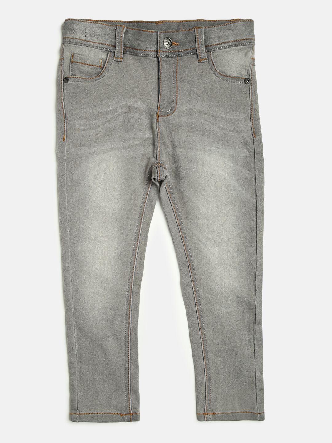 Washed Stretch Denim-Grey